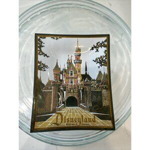 Vintage Walt Disney Disneyland Castle Trinket Jewelry Tray Glass Dish Houze Art